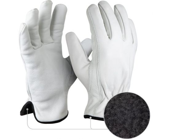 Рабочие кожаные перчатки на флисе Jeta Safety Winter Smithcraft JLE821-9/L 