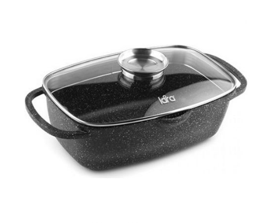 Жаровня Lara серия Rio 32см, 5.7л, мрамор, капсульное дно, крышка-дуршлаг LR02-224 