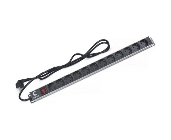 Блок евророзеток Cabeus для шкафов, 12 розеток, 16 A, выключатель, шнур 2м PDU-12P-2EU 