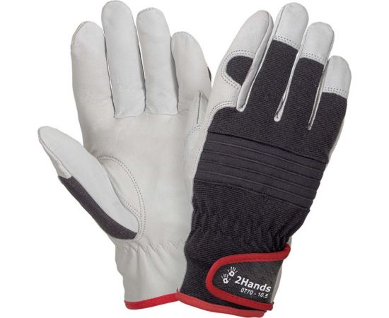 Перчатки 2Hands 3D-спандекс с мягкой овечьей кожей, трикотаж, манжет на велкро 0770 - 9,5 