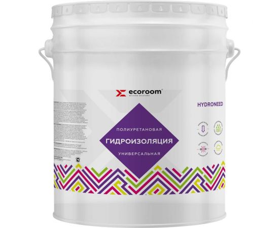 Полиуретановая универсальная гидроизоляция ECOROOM HYDRONEED серая, 20 кг 443-1-20 