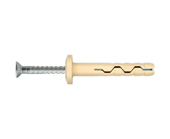 Дюбель-гвоздь ЕВРОПАРТНЕР нейлоновый, pdg f, с грибовидным бортиком, 6x40 мм, 40 шт. 1 0105 3 