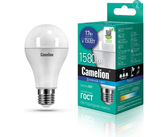 Светодиодная лампа Camelion LED17-A65/865/E27 17Вт 220В 12653 