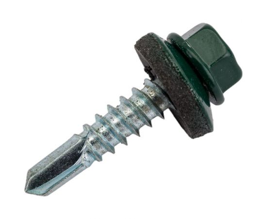 03 Кровельный саморез Качественный КРЕПЕЖ зеленый мох RAL 6005, 5.5х25 мм, 50 шт 0200113 КЧ 