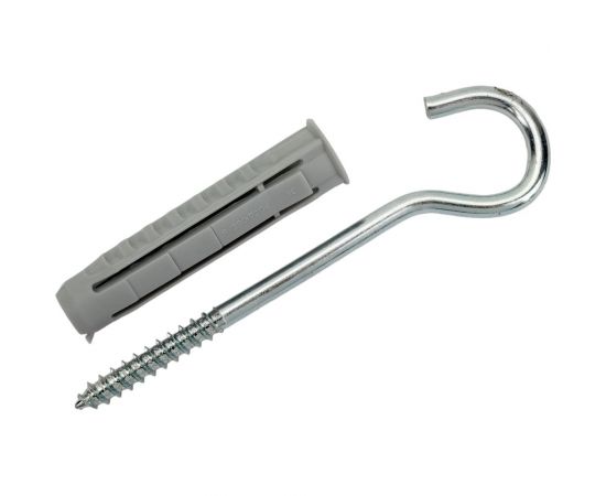 Шуруп-полукольцо Невский Крепеж 6x80 + дюбель 4-распорный, нейлон, 12x60, 2 шт. - пакет нк 818732 – изображение 3