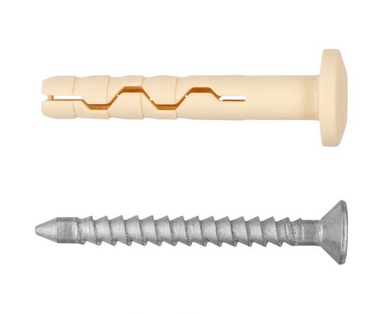 Дюбель-гвоздь ЕВРОПАРТНЕР нейлоновый, pdg f, с грибовидным бортиком, 6x40 мм, 40 шт. 1 0105 3 – изображение 2