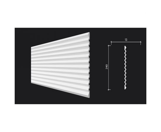 Панель стеновая Decor-Dizayn ""Грани"" ударопрочная, влагостойкая, под покраску 240x13x3000 мм DD912 (3m) – изображение 4