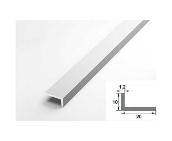 Профиль угловой алюминиевый (5 шт, 20х10х1,5 мм, 2,7 м, анодированный, Серебро) ЛУКА УТ000020770 – изображение 2