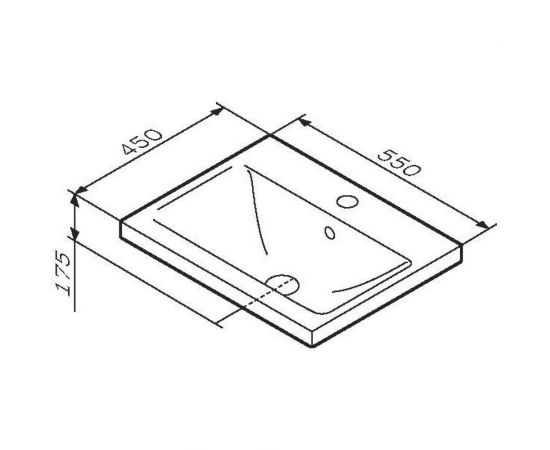 Мебельная раковина AM.PM, X-Joy, керамическая, 55 см M85AWCC0552WG – изображение 2