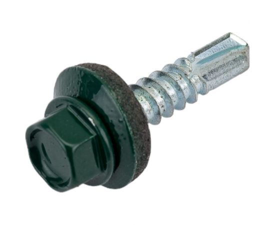 03 Кровельный саморез Качественный КРЕПЕЖ зеленый мох RAL 6005, 5.5х25 мм, 50 шт 0200113 КЧ – изображение 3