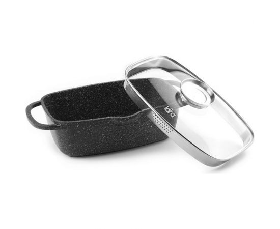 Жаровня Lara серия Rio 32см, 5.7л, мрамор, капсульное дно, крышка-дуршлаг LR02-224 – изображение 5