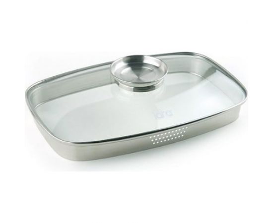 Жаровня Lara серия Rio 32см, 5.7л, мрамор, капсульное дно, крышка-дуршлаг LR02-224 – изображение 4