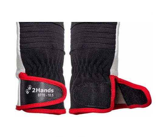 Перчатки 2Hands 3D-спандекс с мягкой овечьей кожей, трикотаж, манжет на велкро 0770 - 9,5 – изображение 3