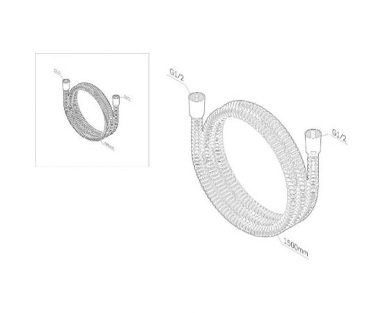 Душевой шланг AM.PM 1500 мм., нержавеющая сталь, хром F0415300 – изображение 2