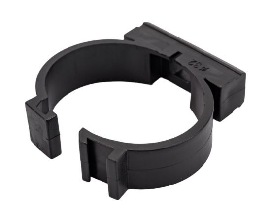 Держатель с фиксатором для труб Greenel D32 мм, черный, 40 шт. GE50183-05 – изображение 2