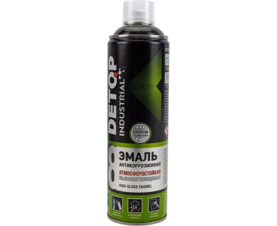 Эмаль DETOP атмосферостойкая, высокоглянцевая, темно-коричневый, RR 32, аэрозоль 650 мл DTI-A07774 – изображение 4