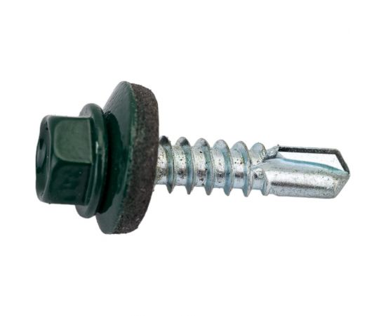 03 Кровельный саморез Качественный КРЕПЕЖ зеленый мох RAL 6005, 5.5х25 мм, 50 шт 0200113 КЧ – изображение 2