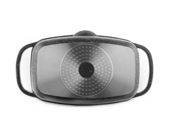 Жаровня Lara серия Rio 32см, 5.7л, мрамор, капсульное дно, крышка-дуршлаг LR02-224 – изображение 3