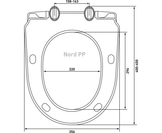 Сиденье полипропилен BERGES Nord PP крепление универсальное, пластик 015704 – изображение 2