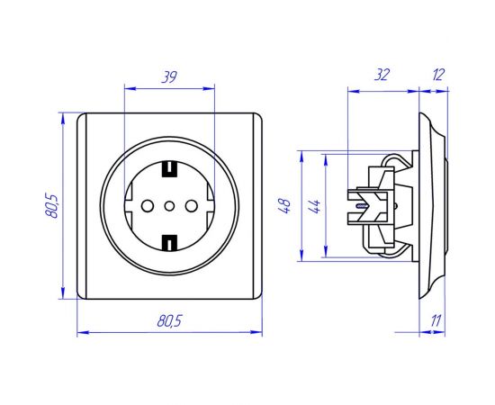 Розетка с заземлением OneKeyElectro, защитные шторки, винтовые контакты 1E10101300 2172764 – изображение 2