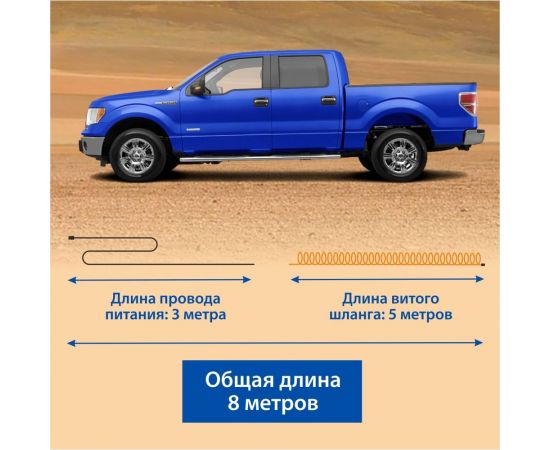 Воздушный двухпоршневой компрессор Goodyear GY-80L 80 л/мин., питание от АКБ, съемный витой шланг, сумка для хранения GY000118 – изображение 5