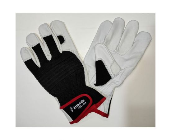 Перчатки 2Hands 3D-спандекс с мягкой овечьей кожей, трикотаж, манжет на велкро 0770 - 9,5 – изображение 5