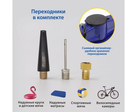 Воздушный двухпоршневой компрессор Goodyear GY-80L 80 л/мин., питание от АКБ, съемный витой шланг, сумка для хранения GY000118 – изображение 4