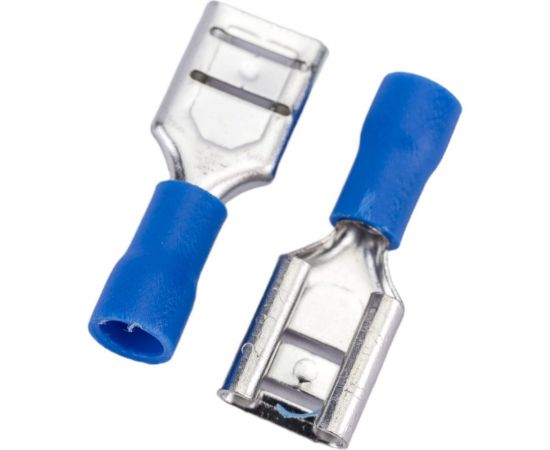 Плоская изолированная клемма REXANT, гнездо 9 мм, 1.5-2.5 кв.мм, 100 шт 08-0434 