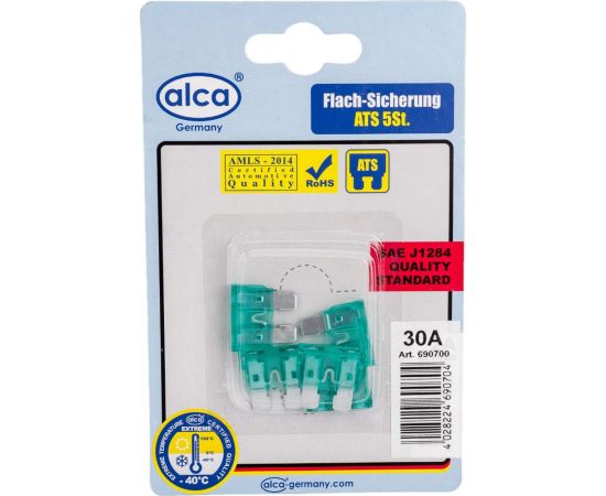 Флажковый предохранитель Alca 30 А, 5 шт в блистере 690700 