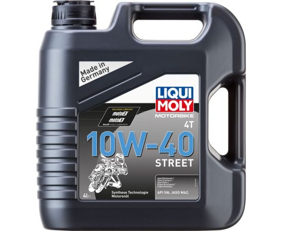 НС-синтетическое моторное масло 4T Street 10W-40 SN Plus MA2 4 л, для 4-тактных мотоциклов Motorbike LIQUI MOLY 1243 