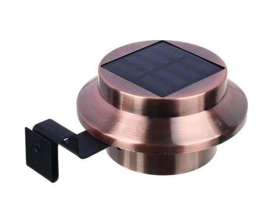 Фонарь на солнечной батарее INBLOOM медный, d12x6см, 3LED*белый, 1x1.2V NI-MH АА 600 mAh, металл 475-310 