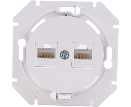 Механизм компьютерной розетки Bylectrica 2-местная, категория 5е, скрытая установка, серия ПРОВАНС, белый РК216-6312 