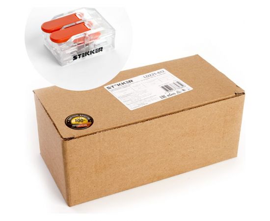 Универсальная компактная 2-проводная клемма STEKKER 0,5-6 мм2, LD221-612, 39863 