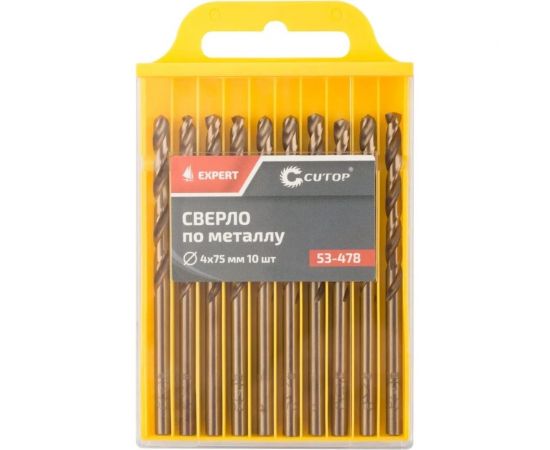Сверло по металлу EXPERT 10 шт, 4x75 мм CUTOP 53-478 