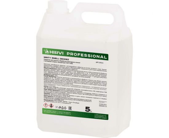 Средство для мытья и обработки санитарных комнат с активным хлором HIRVI Minty Smell Deodez 5 л 331а133 