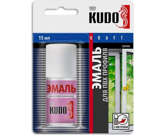 Эмаль для ПВХ профиля с кисточкой KUDO KU-7K6101 