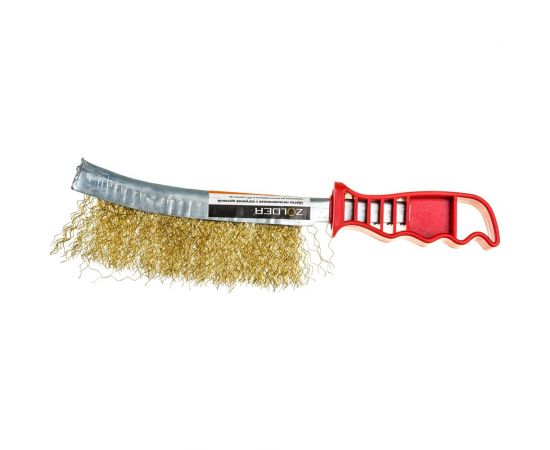 Ручная многофункциональная кордщетка ZOLDER латунированная проволока, ручка пластик Z107 