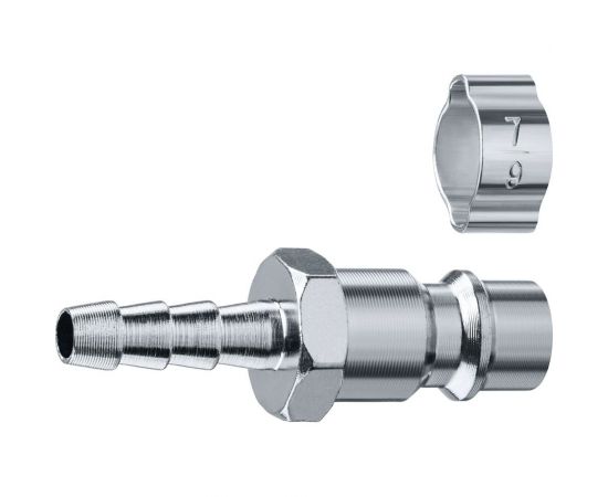 Переходник ЗУБР Профессионал штуцер елочка 6 мм - рапид штуцер, с хомутом 64918-06 