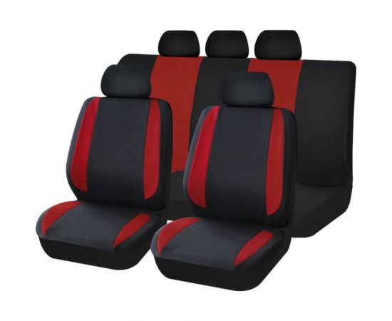 Чехлы для автомобильных сидений KRAFT MODERN универсальные, полиэстер, черно-красные KT 835613 