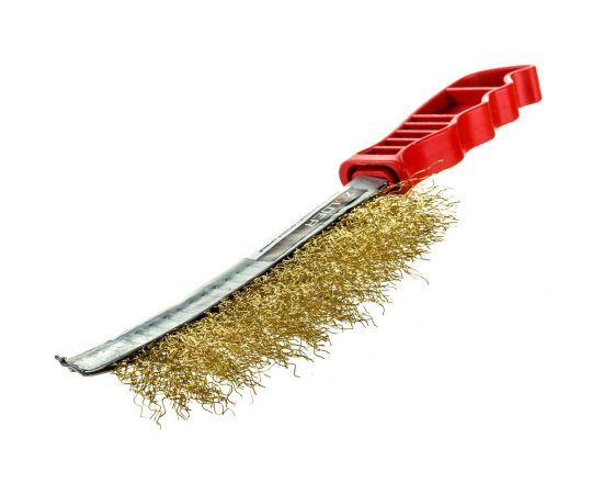 Ручная многофункциональная кордщетка ZOLDER латунированная проволока, ручка пластик Z107 – изображение 4