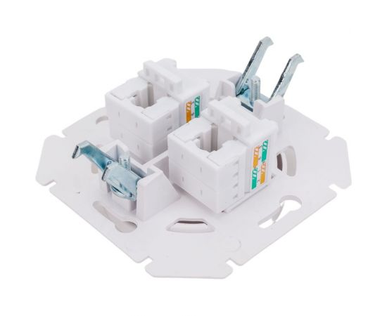 Механизм компьютерной розетки Bylectrica 2-местная, категория 5е, скрытая установка, серия ПРОВАНС, белый РК216-6312 – изображение 2