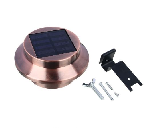 Фонарь на солнечной батарее INBLOOM медный, d12x6см, 3LED*белый, 1x1.2V NI-MH АА 600 mAh, металл 475-310 – изображение 4