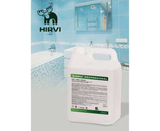 Средство для мытья и обработки санитарных комнат с активным хлором HIRVI Minty Smell Deodez 5 л 331а133 – изображение 3