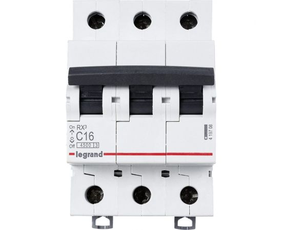 Автоматический модульный выключатель Legrand 3п C 16А 4.5кА RX3 Leg 419708 1199888 – изображение 5