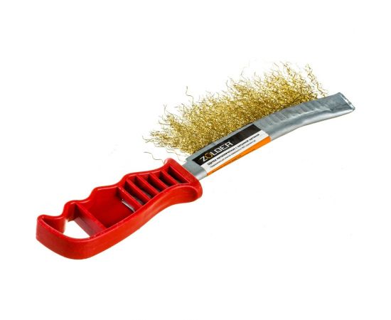 Ручная многофункциональная кордщетка ZOLDER латунированная проволока, ручка пластик Z107 – изображение 3