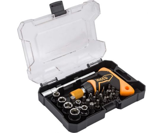 Реверсивная отвертка с насадками INGCO Т-образная, 24 шт. HKSDB0188 – изображение 5