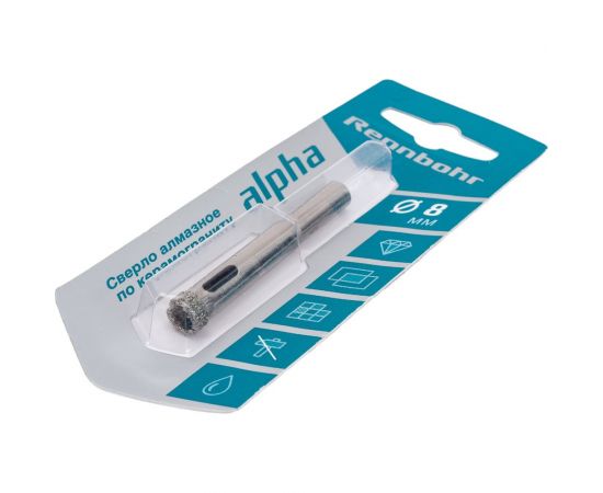 Сверло алмазное по керамограниту и керамике 8 мм RENNBOHR 676208 – изображение 2