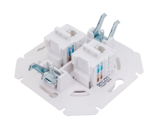 Механизм компьютерной розетки Bylectrica 2-местная, категория 5е, скрытая установка, серия ПРОВАНС, белый РК216-6312 – изображение 4