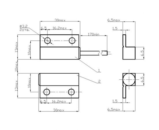 Точечный охранный извещатель Магнито-контакт магнитоконтактный ИО 102-4 1512 – изображение 3