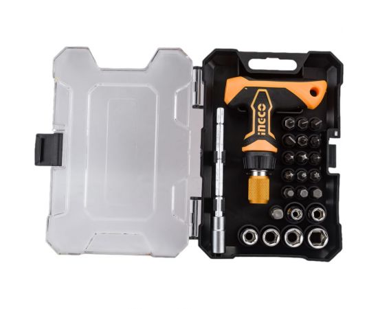 Реверсивная отвертка с насадками INGCO Т-образная, 24 шт. HKSDB0188 – изображение 4